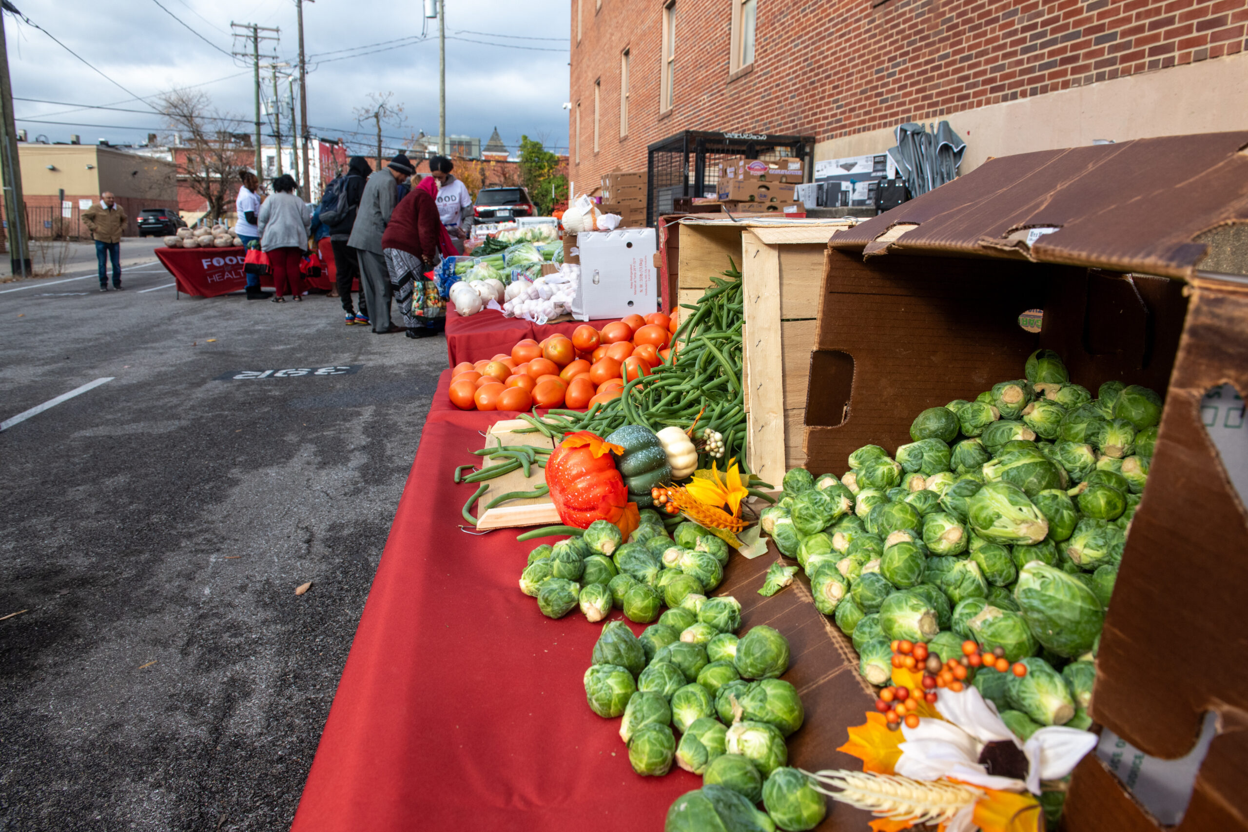 produce in the Baltimore pantry for AHF Food For Health